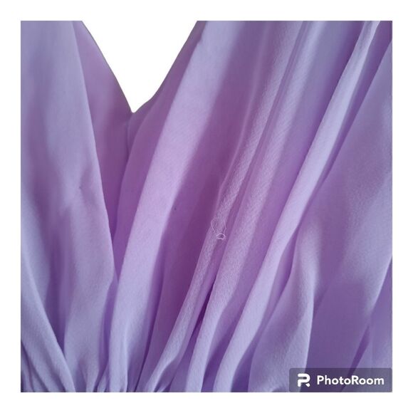 Vintage Union Made Pleated Chiffon Maxi Prom Dress - Picture 3 of 9